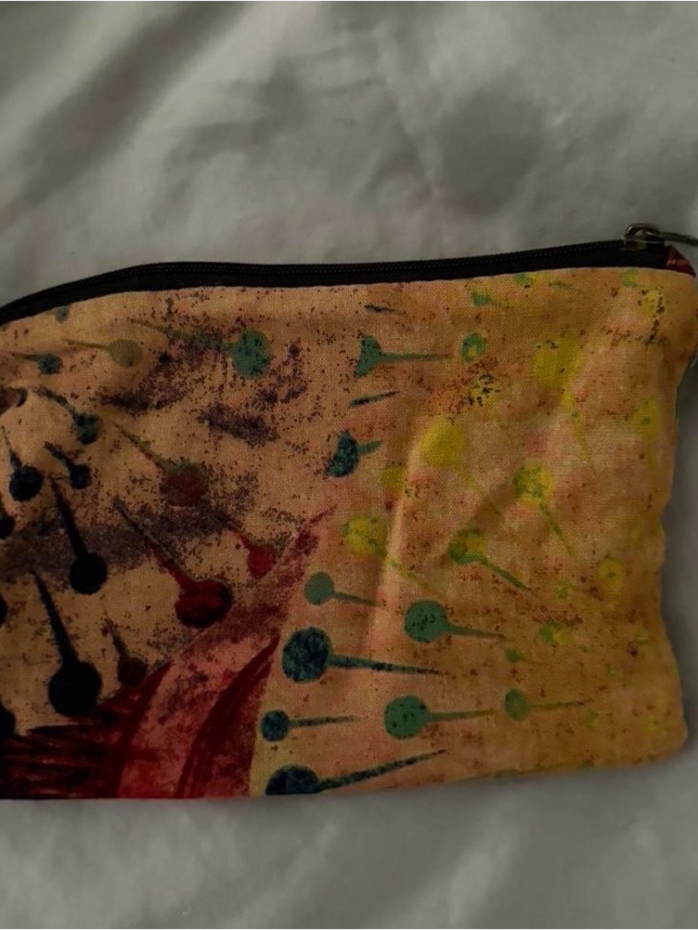 Canvas Zip Pouch Key & Card Holder in Multicolor